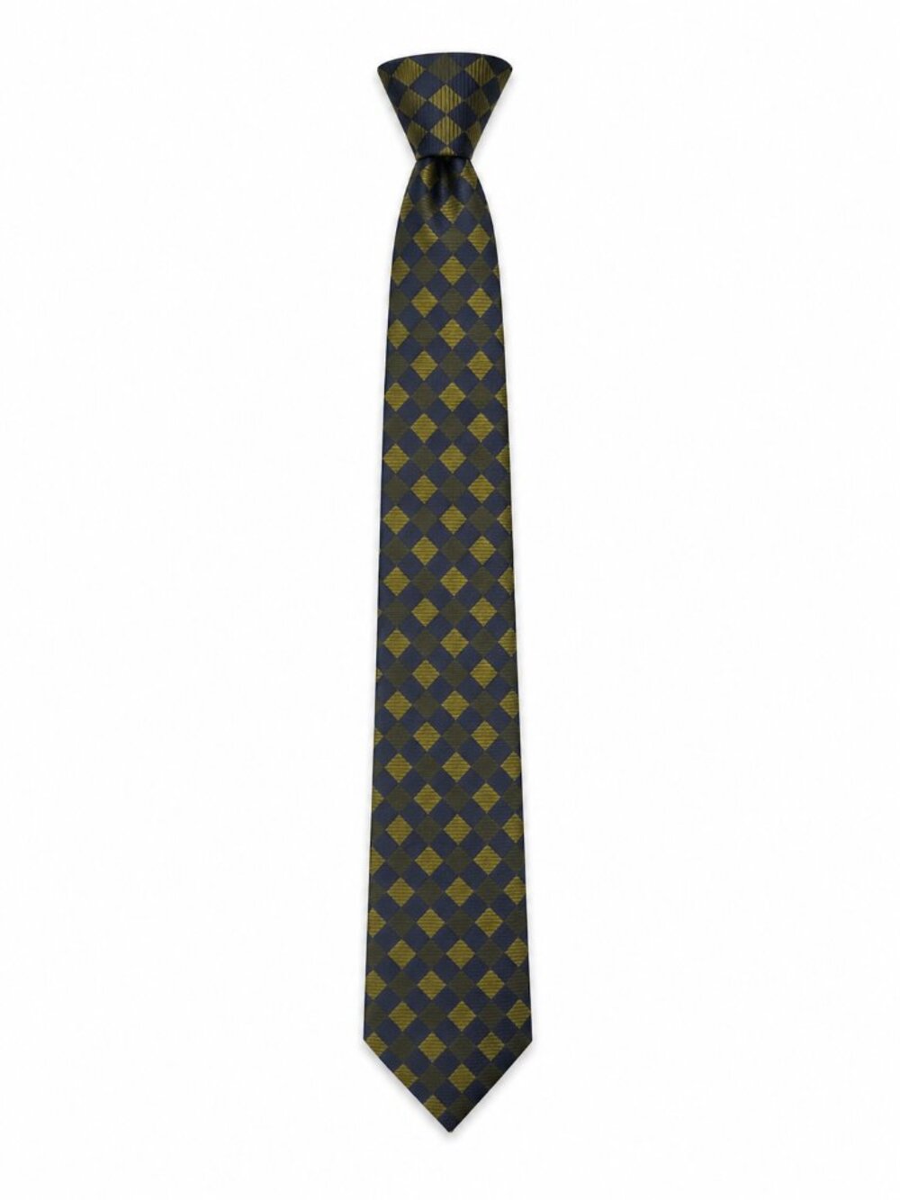 Brooks Brothers Navy and Gold Checkered Tie 100% Silk